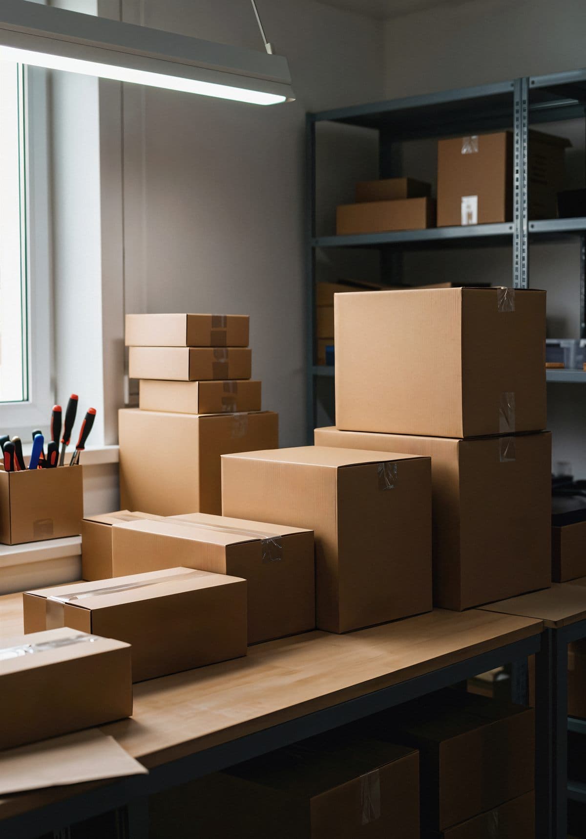 Cartons préparés pour un envoi